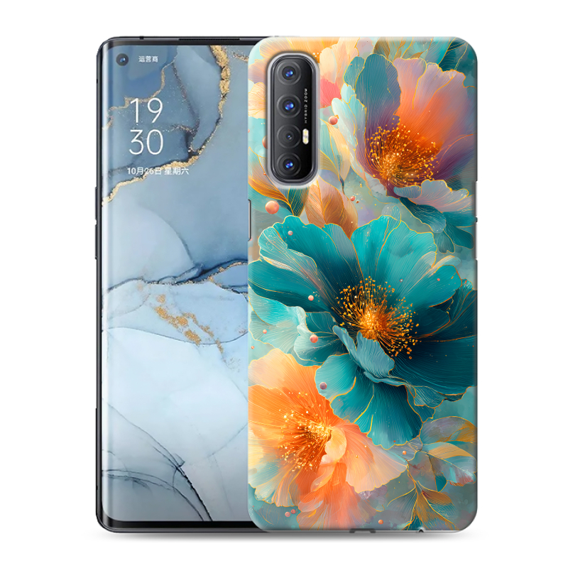 Пластиковый чехол на OPPO Reno3 Pro с принтом Цветы Пластиковый чехол на OPPO Reno3 Pro с принтом Цветы
