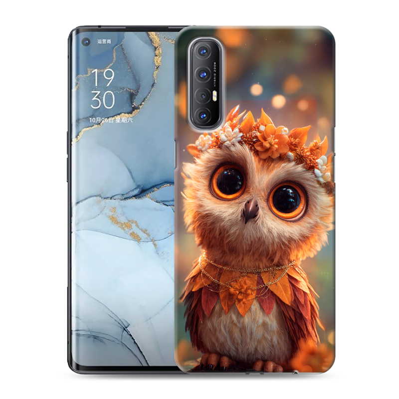 Пластиковый чехол на OPPO Reno3 Pro с принтом Милая сова Пластиковый чехол на OPPO Reno3 Pro с принтом Милая сова