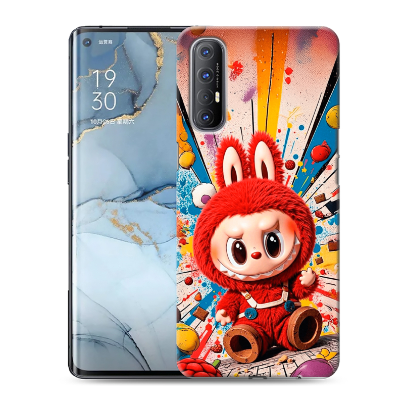 Пластиковый чехол на OPPO Reno3 Pro с принтом Labubu Лабубу Пластиковый чехол на OPPO Reno3 Pro с принтом Labubu Лабубу