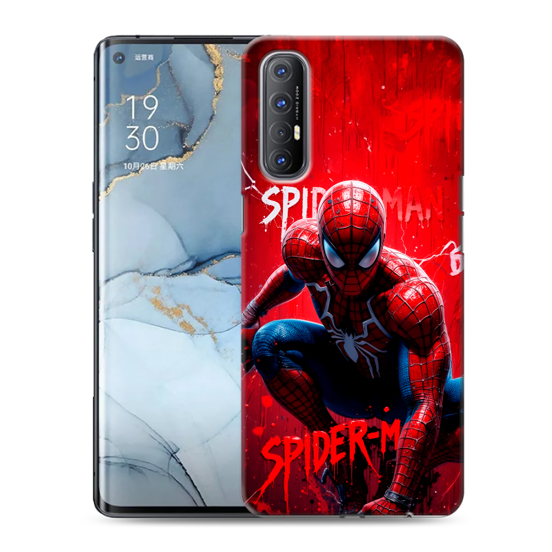 Пластиковый чехол на OPPO Reno3 Pro с принтом Spiderman Человек паук Пластиковый чехол на OPPO Reno3 Pro с принтом Spiderman Человек паук