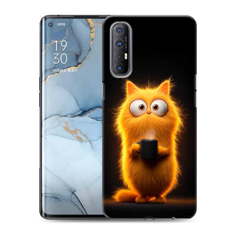 Силиконовый чехол на OPPO Reno3 Pro с принтом Смешной кот Силиконовый чехол на OPPO Reno3 Pro с принтом Смешной кот