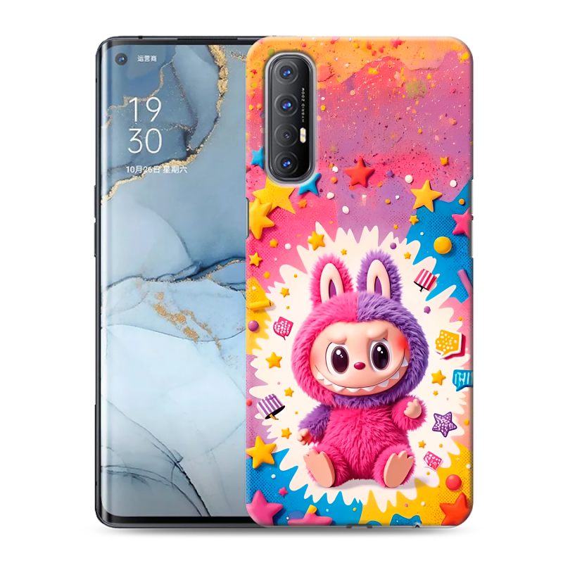 Силиконовый чехол на OPPO Reno3 Pro с принтом Labubu Лабубу Силиконовый чехол на OPPO Reno3 Pro с принтом Labubu Лабубу