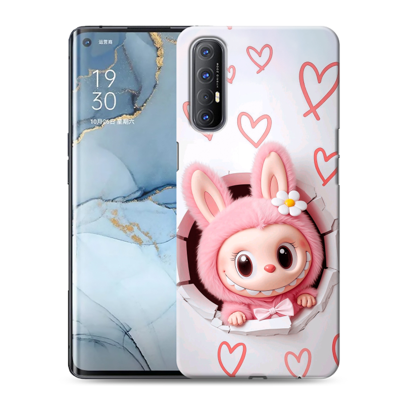 Пластиковый чехол на OPPO Reno3 Pro с принтом Labubu Лабубу Пластиковый чехол на OPPO Reno3 Pro с принтом Labubu Лабубу