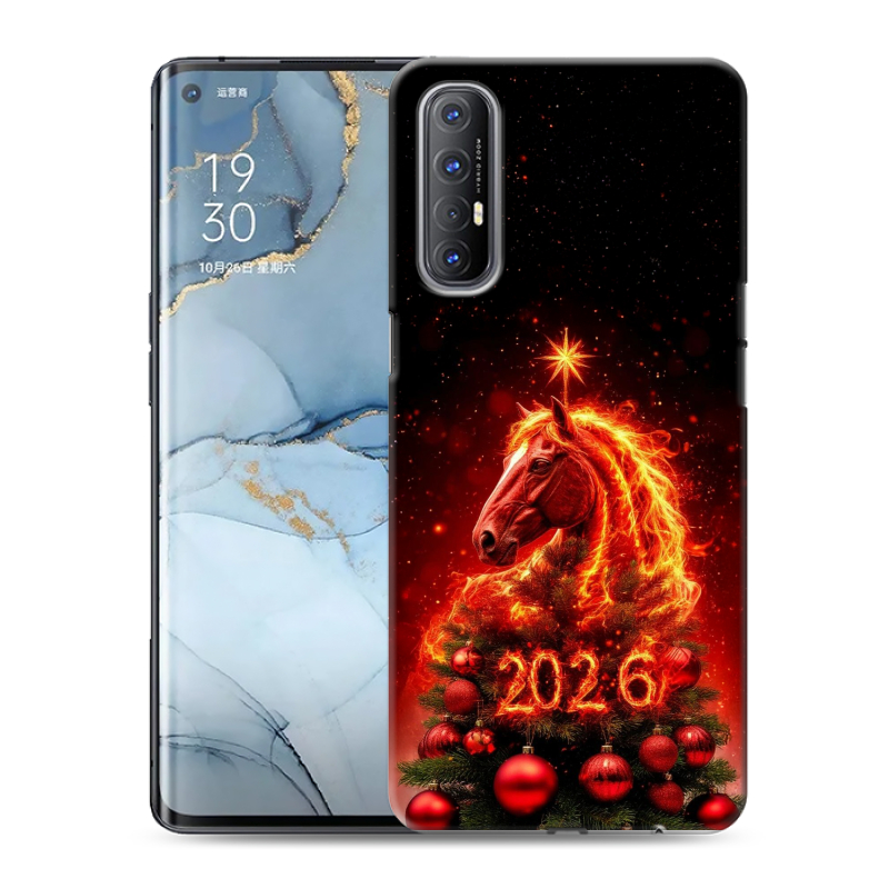 Пластиковый чехол на OPPO Reno3 Pro с принтом Новый год Пластиковый чехол на OPPO Reno3 Pro с принтом Новый год