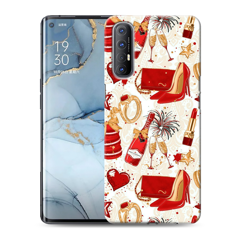 Пластиковый чехол на OPPO Reno3 Pro с принтом Новый год Пластиковый чехол на OPPO Reno3 Pro с принтом Новый год