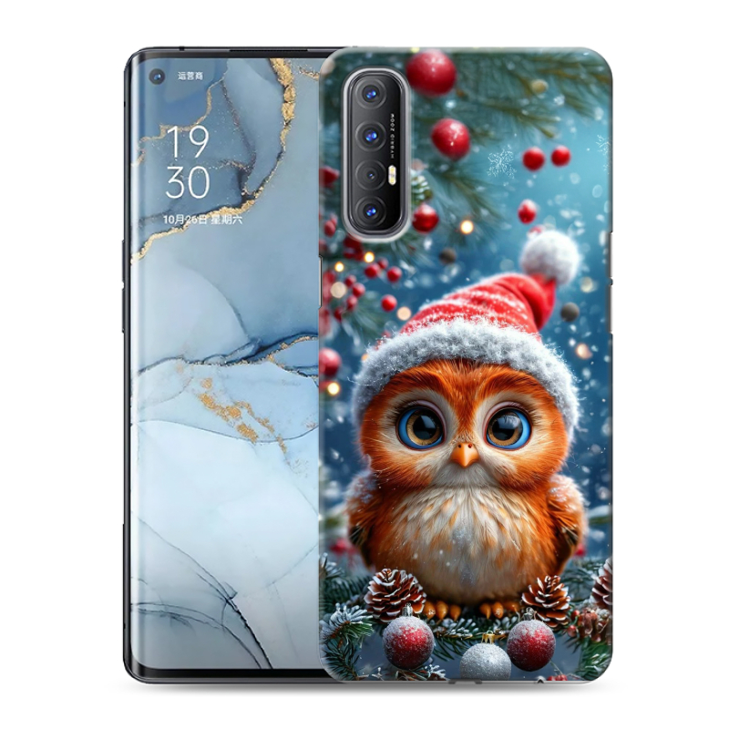 Силиконовый чехол на OPPO Reno3 Pro с принтом Новый год Силиконовый чехол на OPPO Reno3 Pro с принтом Новый год