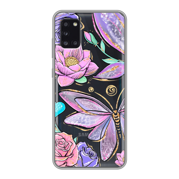 Силиконовый чехол на Samsung Galaxy A31 с принтом Бабочки и цветы