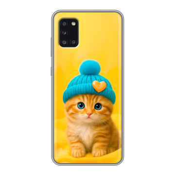 Силиконовый чехол на Samsung Galaxy A31 с принтом Котенок в шапке
