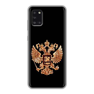 Силиконовый чехол на Samsung Galaxy A31 с принтом Герб России золотой Силиконовый чехол на Samsung Galaxy A31 с принтом Герб России золотой