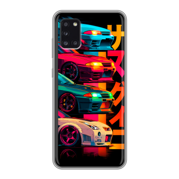 Силиконовый чехол на Samsung Galaxy A31 с принтом Гоночные машины