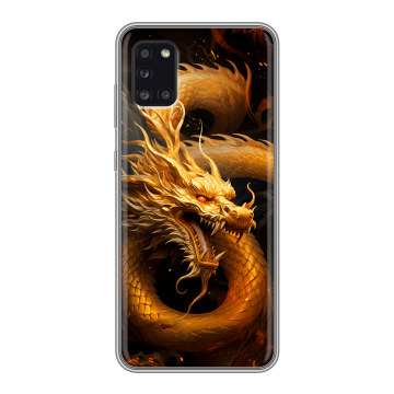 Силиконовый чехол на Samsung Galaxy A31 с принтом Золотой дракон Силиконовый чехол на Samsung Galaxy A31 с принтом Золотой дракон