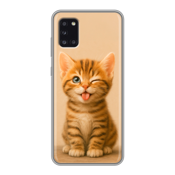 Силиконовый чехол на Samsung Galaxy A31 с принтом котенок
