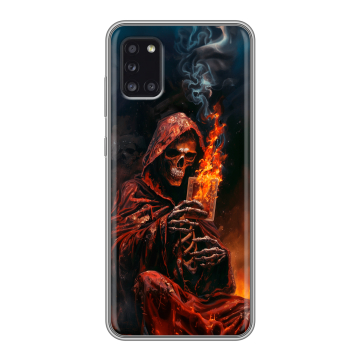 Силиконовый чехол на Samsung Galaxy A31 с принтом Скелет и карты