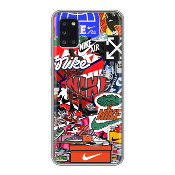 Силиконовый чехол на Samsung Galaxy A31 с принтом Найк Nike яркий