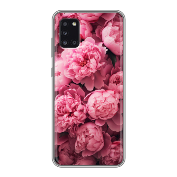 Силиконовый чехол на Samsung Galaxy A31 с принтом цветы пионы