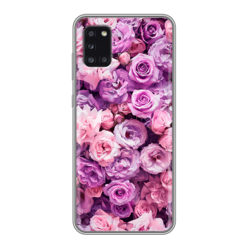 Силиконовый чехол на Samsung Galaxy A31 с принтом лавандовые розы Силиконовый чехол на Samsung Galaxy A31 с принтом лавандовые розы
