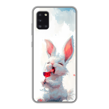 Силиконовый чехол на Samsung Galaxy A31 с принтом кролик зайчик