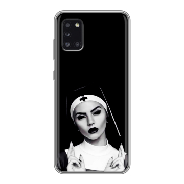 Силиконовый чехол на Samsung Galaxy A31 с принтом монашка