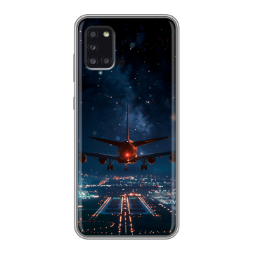 Силиконовый чехол на Samsung Galaxy A31 с принтом самолет