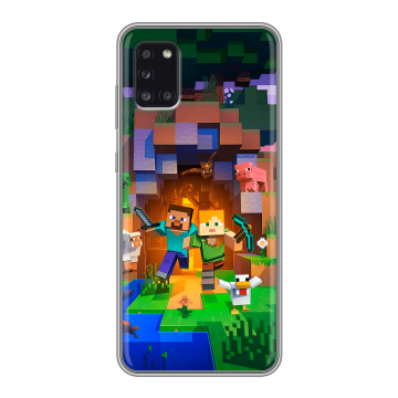Силиконовый чехол на Samsung Galaxy A31 с принтом Майнкрафт Minecraft Силиконовый чехол на Samsung Galaxy A31 с принтом Майнкрафт Minecraft