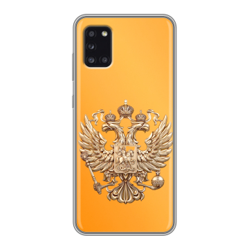 Силиконовый чехол на Samsung Galaxy A31 с принтом Герб Флаг России Силиконовый чехол на Samsung Galaxy A31 с принтом Герб Флаг России