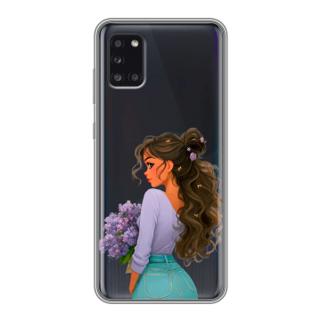 Силиконовый чехол на Samsung Galaxy A31 с принтом девушка цветы Силиконовый чехол на Samsung Galaxy A31 с принтом девушка цветы