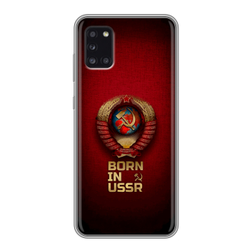Силиконовый чехол на Samsung Galaxy A31 с принтом Флаг Герб СССР Силиконовый чехол на Samsung Galaxy A31 с принтом Флаг Герб СССР