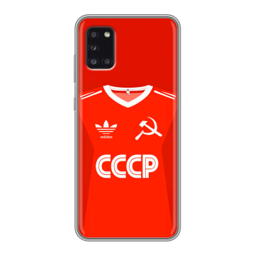 Силиконовый чехол на Samsung Galaxy A31 с принтом Флаг Герб СССР Силиконовый чехол на Samsung Galaxy A31 с принтом Флаг Герб СССР