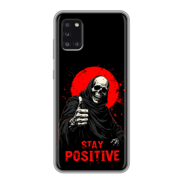 Силиконовый чехол на Samsung Galaxy A31 с принтом смешной скелет Силиконовый чехол на Samsung Galaxy A31 с принтом смешной скелет
