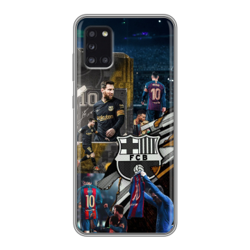 Силиконовый чехол на Samsung Galaxy A31 с принтом Messi Barcelona