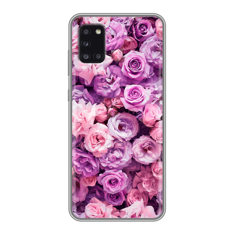Силиконовый чехол на Samsung Galaxy A31 с принтом лавандовые розы Силиконовый чехол на Samsung Galaxy A31 с принтом лавандовые розы