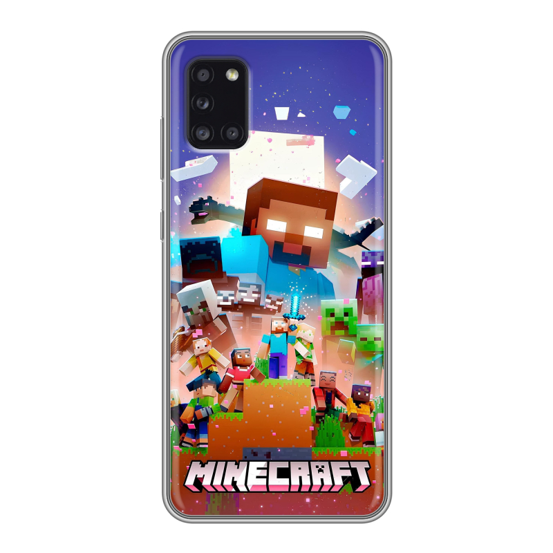 Силиконовый противоударный чехол на Samsung Galaxy A31 с принтом Майнкрафт Minecraft Силиконовый противоударный чехол на Samsung Galaxy A31 с принтом Майнкрафт Minecraft