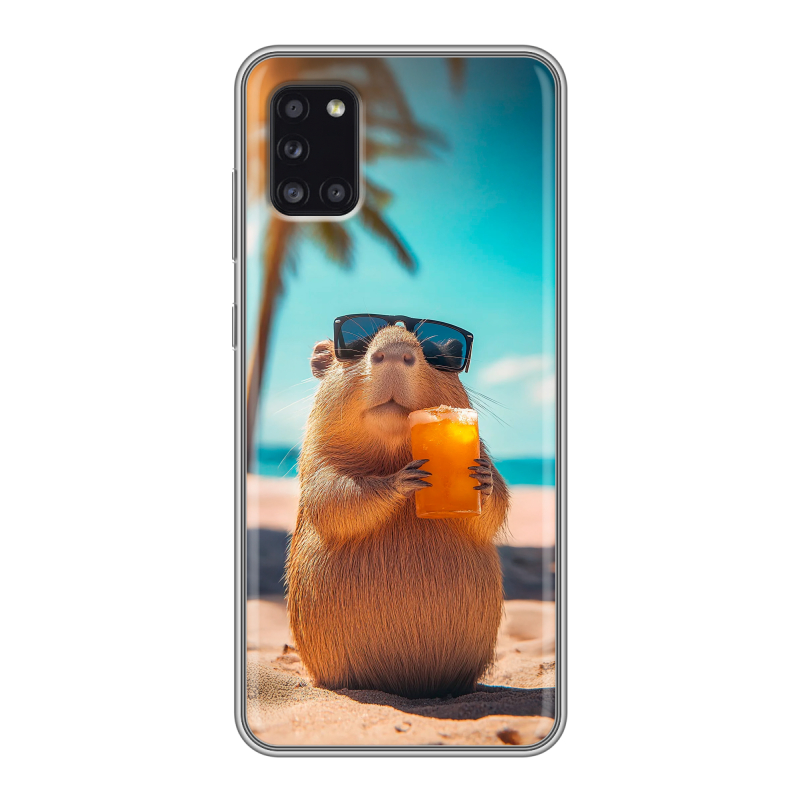 Силиконовый чехол на Samsung Galaxy A31 с принтом Капибара Силиконовый чехол на Samsung Galaxy A31 с принтом Капибара