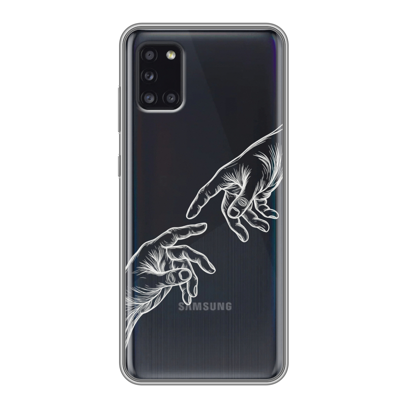 Силиконовый противоударный чехол на Samsung Galaxy A31 с принтом Сотворение мира Силиконовый противоударный чехол на Samsung Galaxy A31 с принтом Сотворение мира