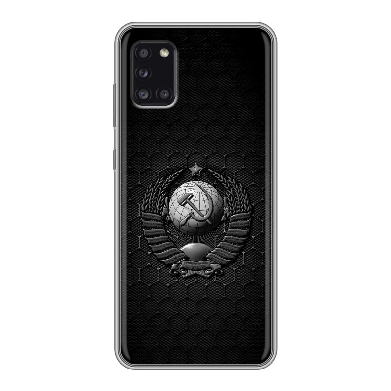 Силиконовый чехол на Samsung Galaxy A31 с принтом Герб Флаг СССР Силиконовый чехол на Samsung Galaxy A31 с принтом Герб Флаг СССР