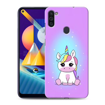 Силиконовый чехол на Samsung Galaxy M11 с принтом Единорог