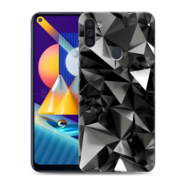 Силиконовый чехол на Samsung Galaxy M11 с принтом Черные кристаллы