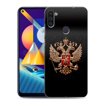 Силиконовый чехол на Samsung Galaxy M11 с принтом Герб России