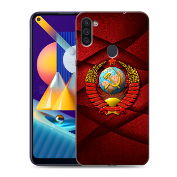 Силиконовый чехол на Samsung Galaxy M11 с принтом Герб СССР
