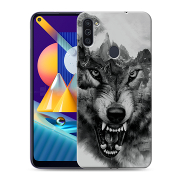 Силиконовый чехол на Samsung Galaxy M11 с принтом Волк