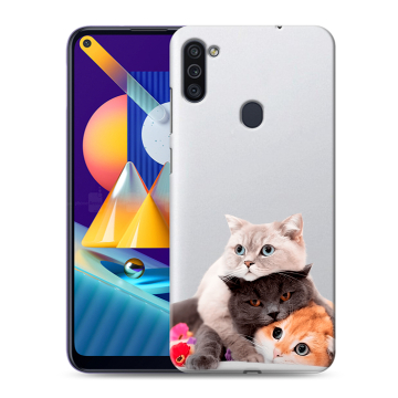Силиконовый чехол на Samsung Galaxy M11 с принтом Кошки