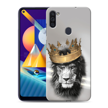 Силиконовый чехол на Samsung Galaxy M11 с принтом Лев с короной