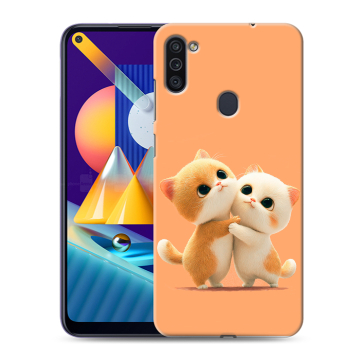 Силиконовый чехол на Samsung Galaxy M11 с принтом Милые котики