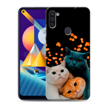 Силиконовый чехол на Samsung Galaxy M11 с принтом Кошки