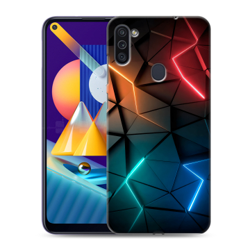 Силиконовый чехол на Samsung Galaxy M11 с принтом Абстракция неон