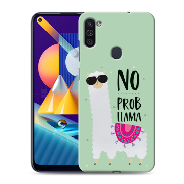 Силиконовый чехол на Samsung Galaxy M11 с принтом Лама