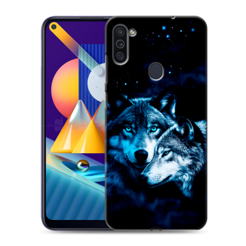 Силиконовый чехол на Samsung Galaxy M11 с принтом Волки