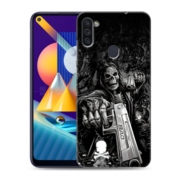 Силиконовый чехол на Samsung Galaxy M11 с принтом Скелет