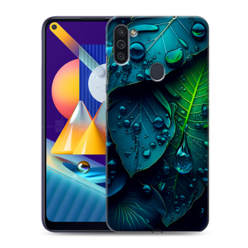 Силиконовый чехол на Samsung Galaxy M11 с принтом Листья