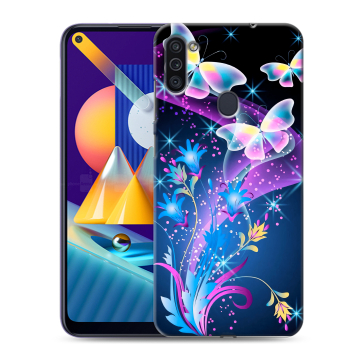 Силиконовый чехол на Samsung Galaxy M11 с принтом Бабочки Силиконовый чехол на Samsung Galaxy M11 с принтом Бабочки